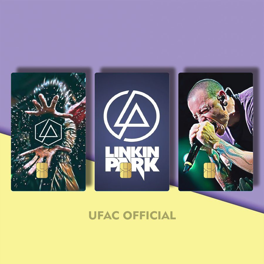 SKIN KTP CHESTER LINKIN PARK HOLOGRAM T7LTR/LBDEK/ GARSKIN ATM BAND LINKIN PARK LOGO / STICKER FLAZZ
