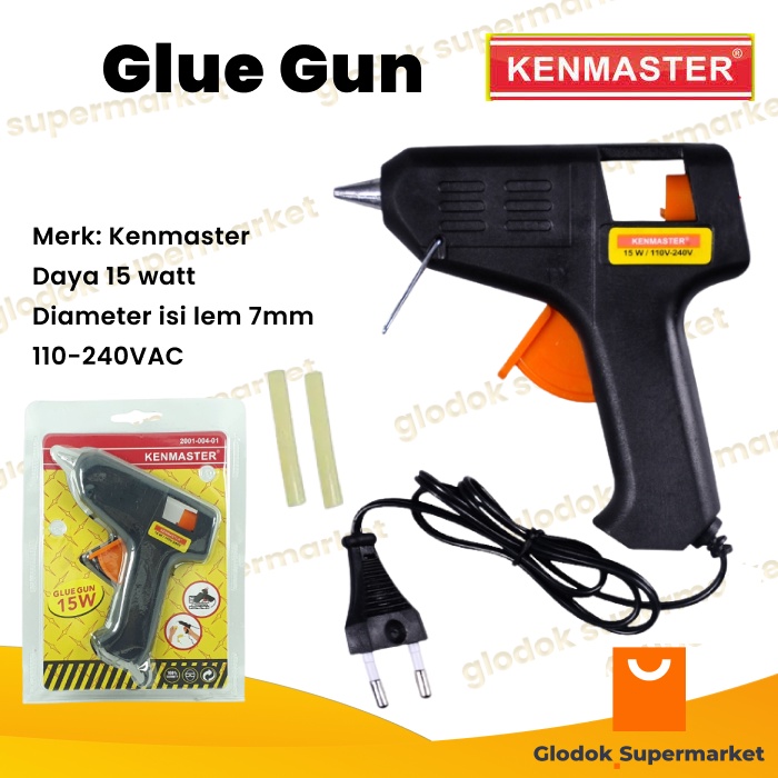 Glue Gun Kenmaster 15w Lem Tembak Hot Melt Gluegun BONUS REFILL