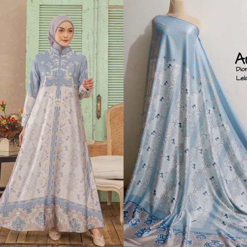 Kain Dr Silk mengkilap Motif Zairalova &amp; Mxmara Nadia Series harga per setengah meter