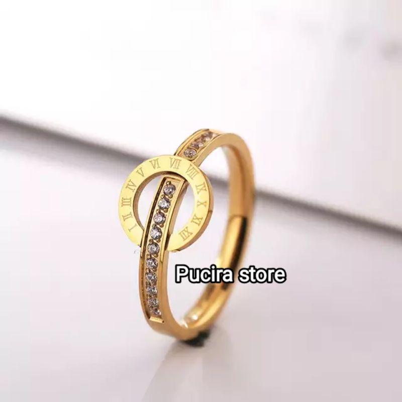 cincin titanium perhiasan wanita anti luntur