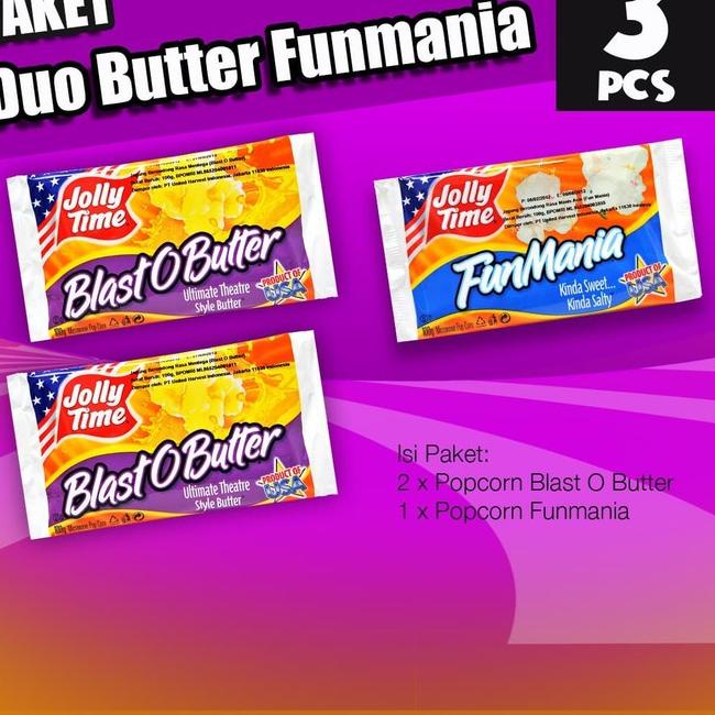 

Pilih Ini--Jolly Time - Paket Duo Butter FunMania (2BOB, 1FM) - Microwave Popcorn