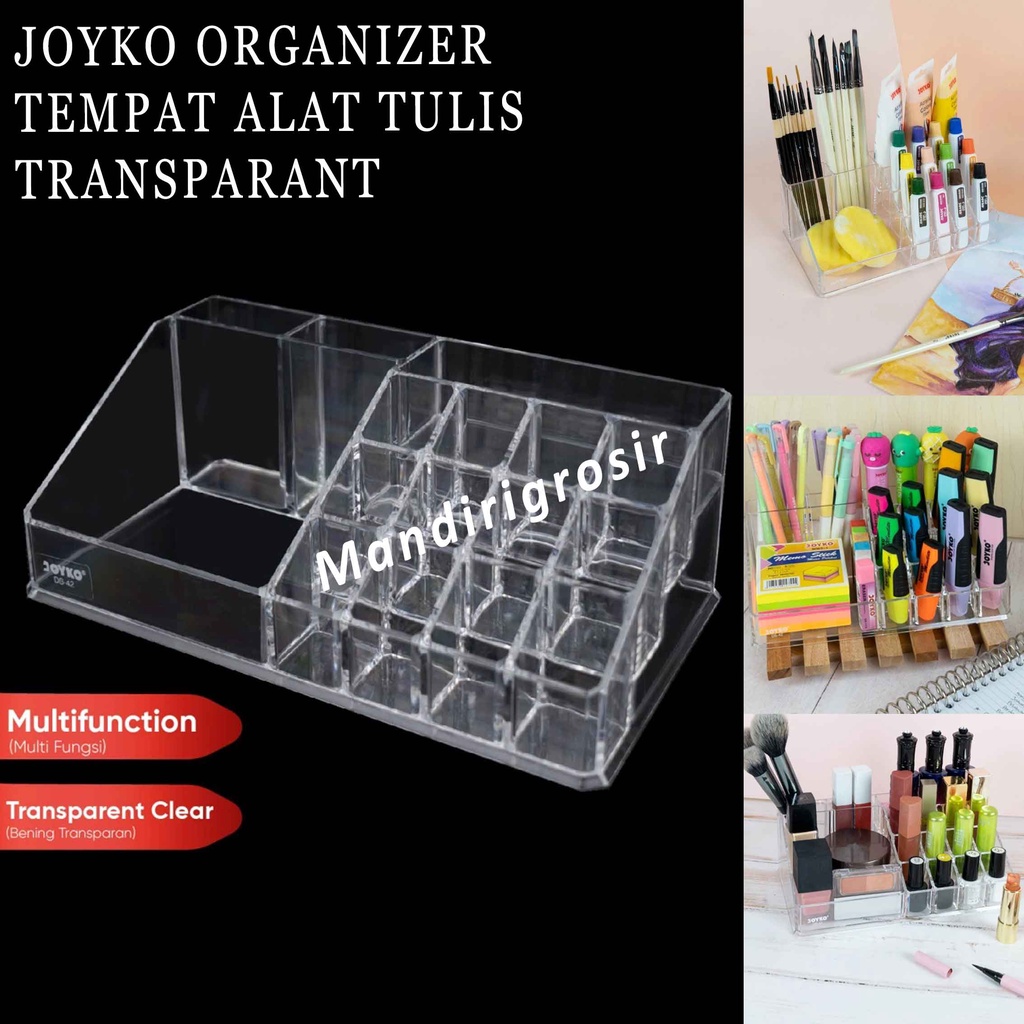 Tempat Alat Tulis * Joyko Pensil Organizer * Transparan * Tempat Multifungsi