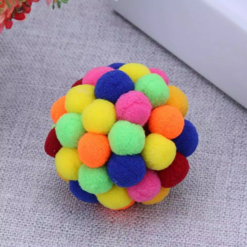 Mainan Kucing Bola Bouncy Warna Warni Kucing Lucu FEFARM