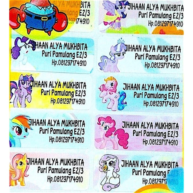 

Codes0X-S0X- Label Nama Waterproof / Sticker Anti Air My Little Pony