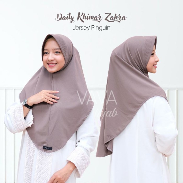t Daily Khimar Zahra Jilbab Bergo Instan Jersey Simple Pet Antem Penguin