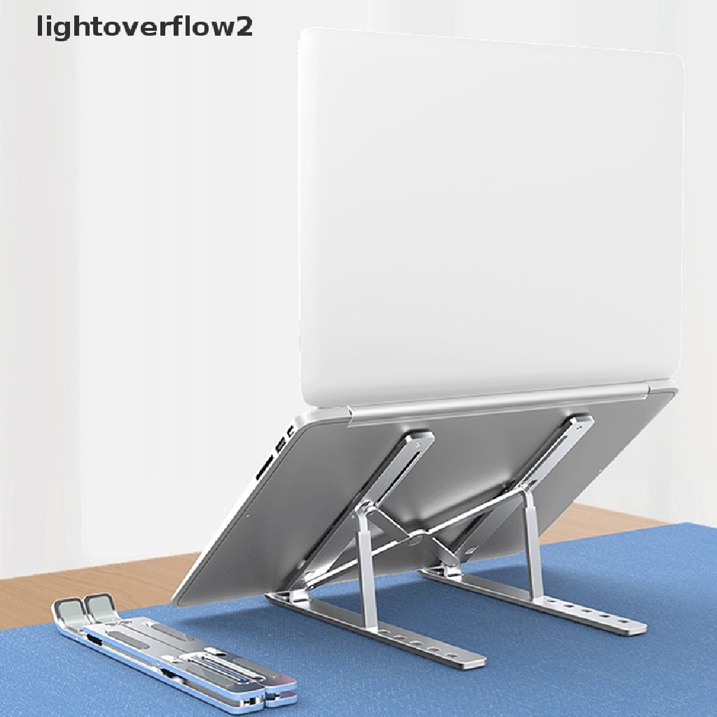 (lightoverflow2) Stand Laptop / Notebook / Tablet Bahan Aluminum Alloy Bisa Dilipat (ID)