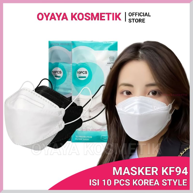 Masker Kf94 ISI 10pcs Facemask Kf 94 Korea Style Model Convex Disposable Earloop Nyaman Digunakan Masker Bagus Lindungi Dari Debu dan Virus masker Warna Hitam Putih Abu Merah Silver Macha Navy Izin Kemenkes Berlualitas OYAYA KOSMETIK PEKANBARU grosir Riau