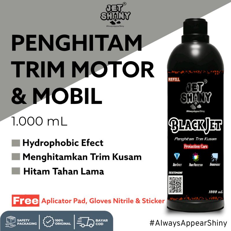 JetShiny BlackJet | Penghitam Plastik Trim Yang Kusam 1000 mL