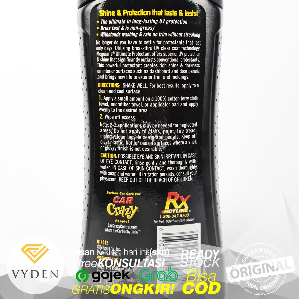 FD MEGUIARS Ultimate Protectant REFILL Untuk Menghitamkan Trim Karet Kusam MURAH