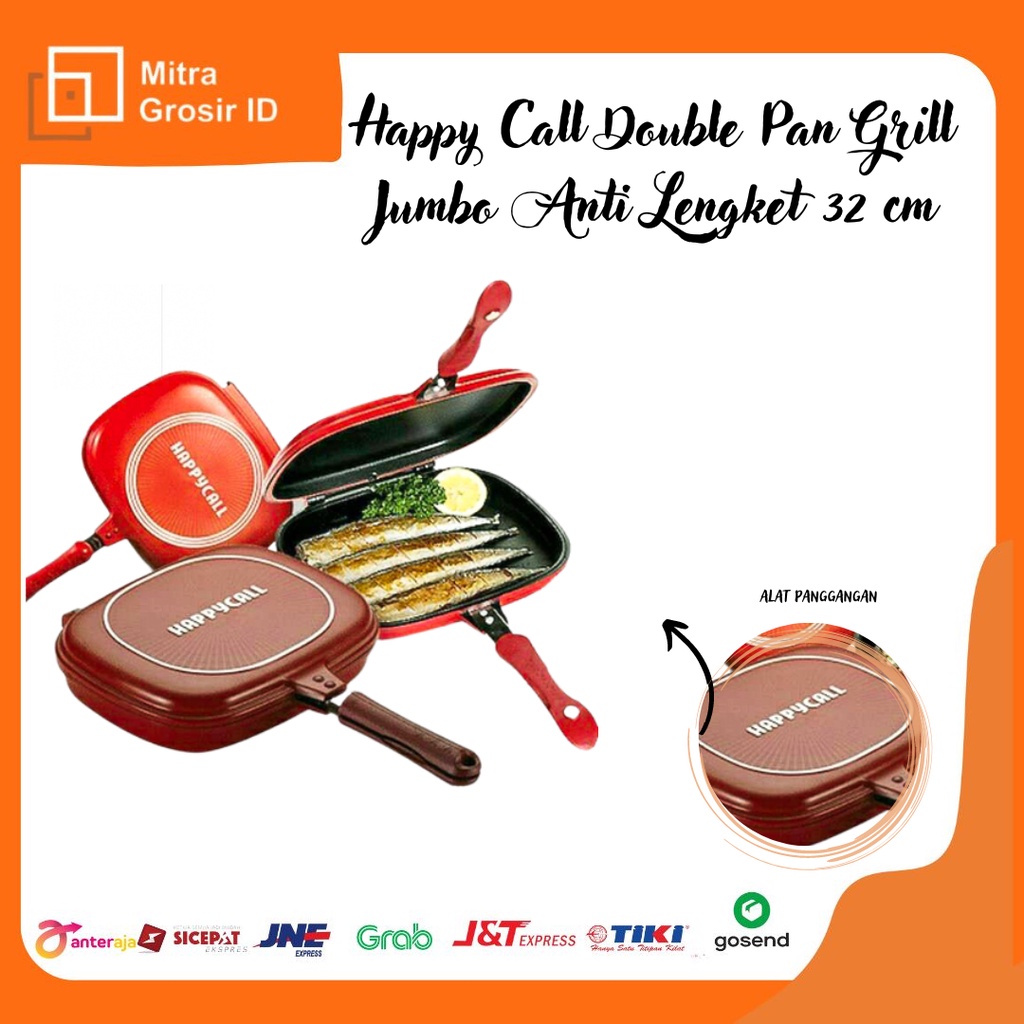 HAPPY CALL Double Pan Grill Jumbo Anti Lengket 32cm