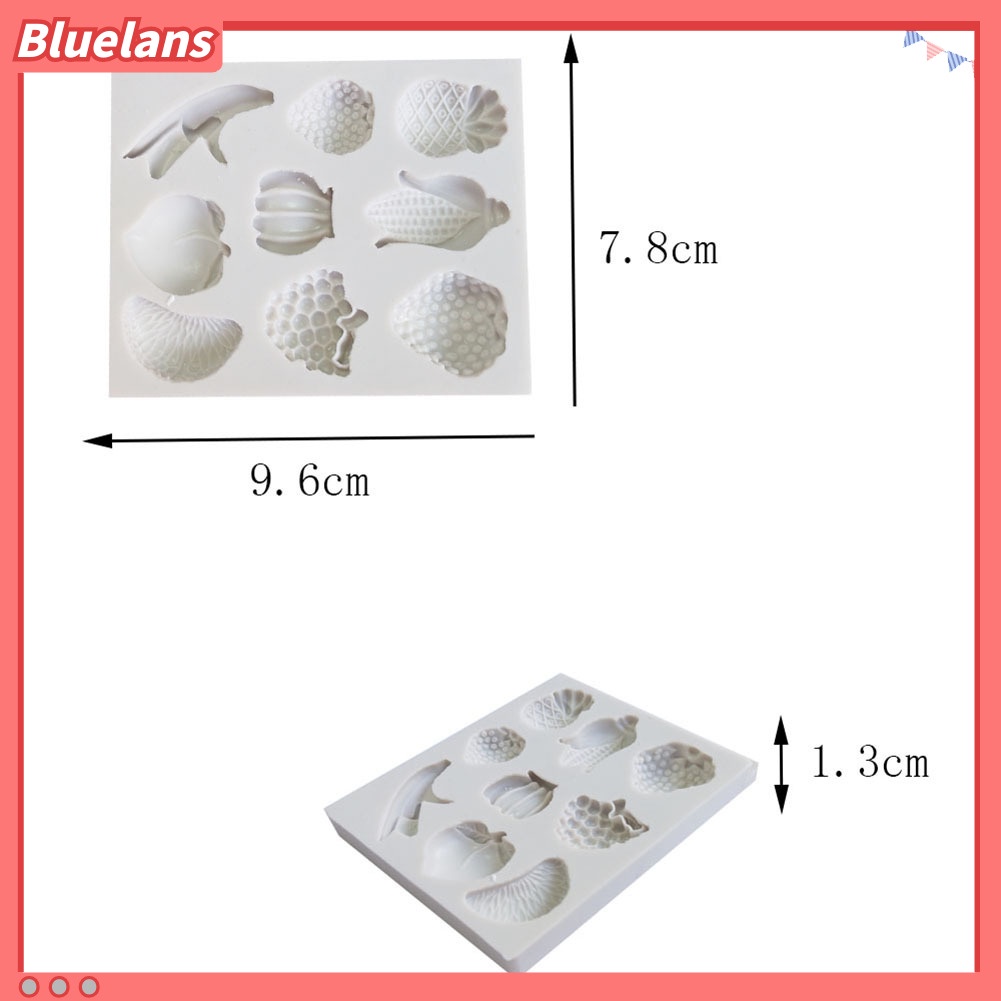 Bluelans Cetakan Kue Fondant Permen Gula Bahan Silikon Seri Buah Untuk Alat Dekorasi