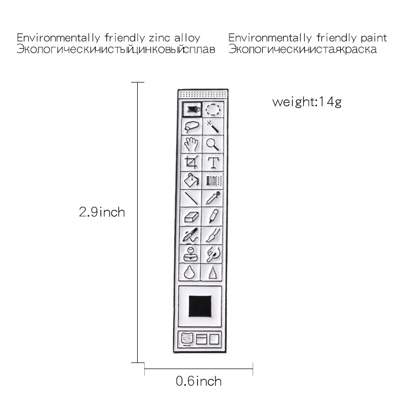 Bros Pin Bentuk Toolbar Ps Untuk Aksesoris Tas Ransel / Pakaian
