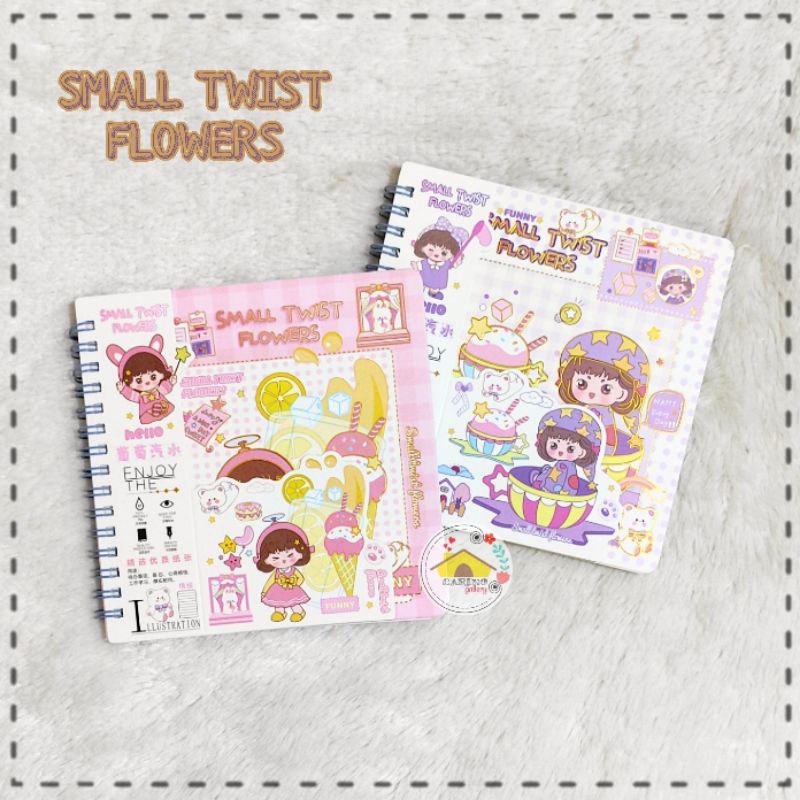 

Notebooks Square A6 - Spiral Hard Cover SMALL TWIST FLOWERS