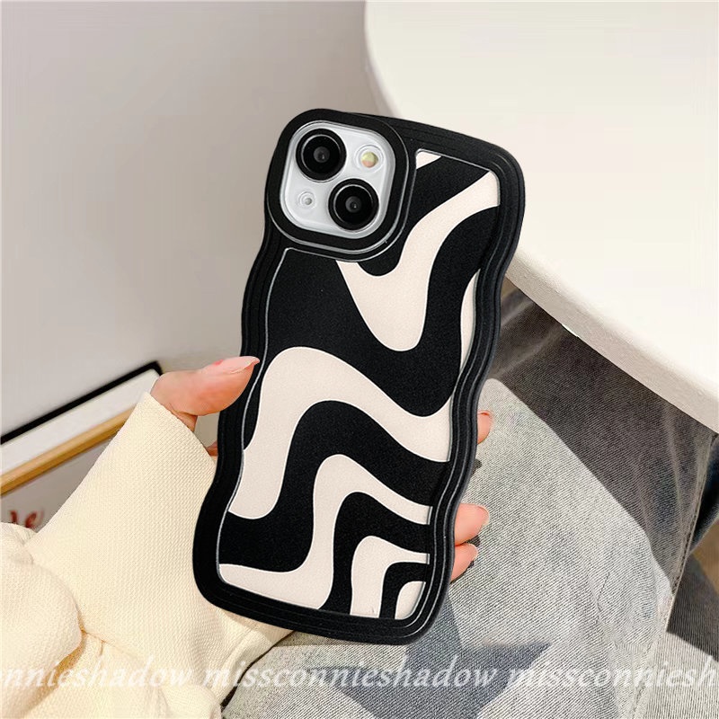 Soft Case Untuk Samsung A04s A04 A14 A04E A03s A32 A12 A13 A52 A53 A30s A51 A03 A52s A22 A20 A20s A23 A50 A31 A30 A02s A33 A11 A21s Art Zebra Pattern Irregular Stripe Wavy Edge Cover