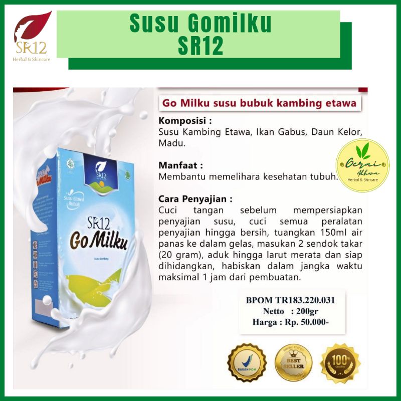 

Gomilku SR12 Susu Kambing Etawa Premium / Rasa Original / strawberry / Coklat