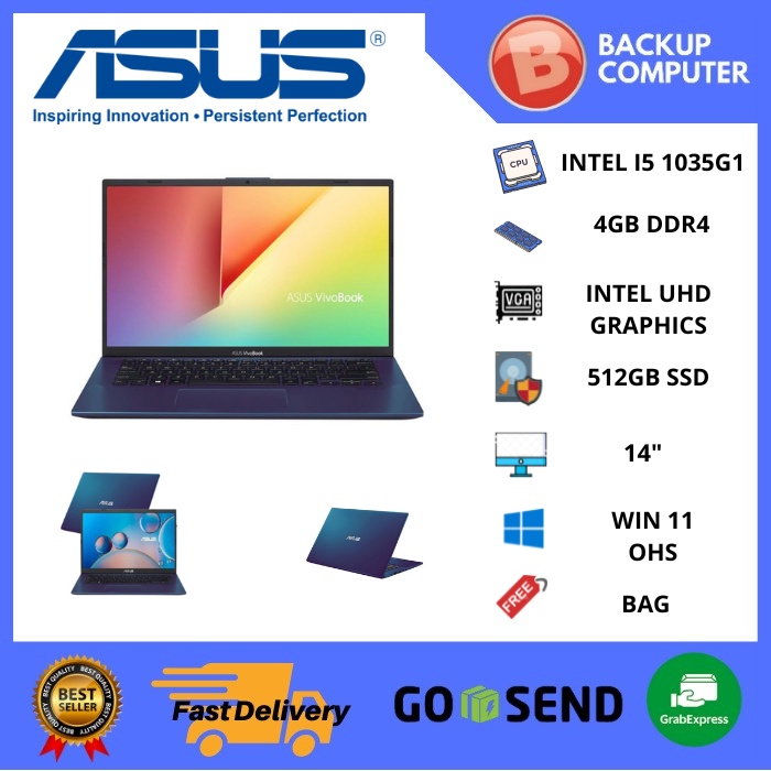ASUS VivoBook 14 A416JAO-VIPS553 - Peacock Blue i5-1035G1