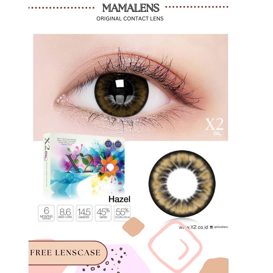 Softlens X2 Bio Color Normal &amp; Minus -0.50 sd -6.00 Free Lenscase - MAMALENS