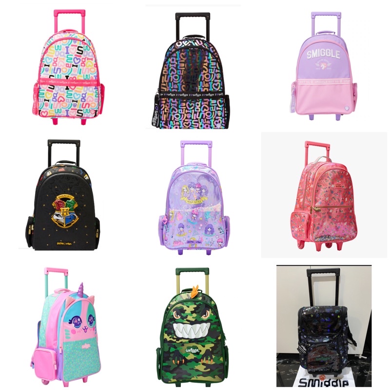 Smiggle Backpack Trolley Access Dino Galaxy Tas Ransel Troli New Original Asli Kado