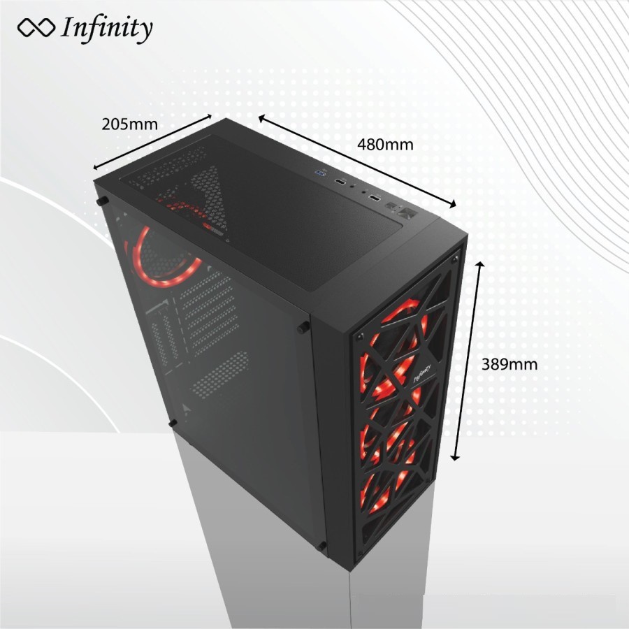 Gaming Case INFINITY ENIGMA | Tempred Glass Side Casing ATX