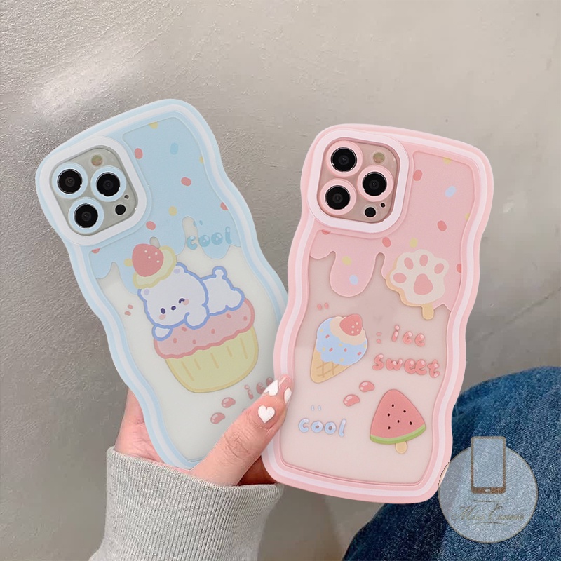 Soft Case TPU Motif Kartun Beruang Strawberry Untuk IPhone 7 8 Plus XR 11 12 13 Pro MAX 14 Plus 6 6s Plus 14 Pro MAX X XS MAX SE 2020