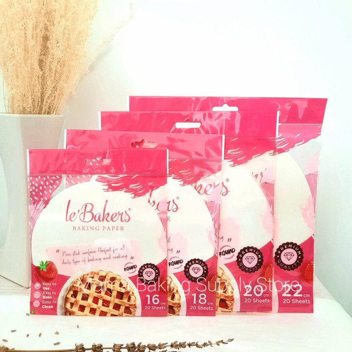 

LE BAKERS Kertas Baking Paper ROUND Bundar Baking Roti 16 18 20 22 cm