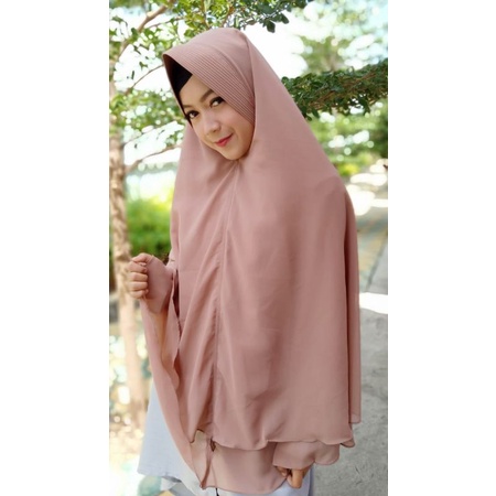 Khimar ceruty 2 layer jumbo khimar ceruty syar'i