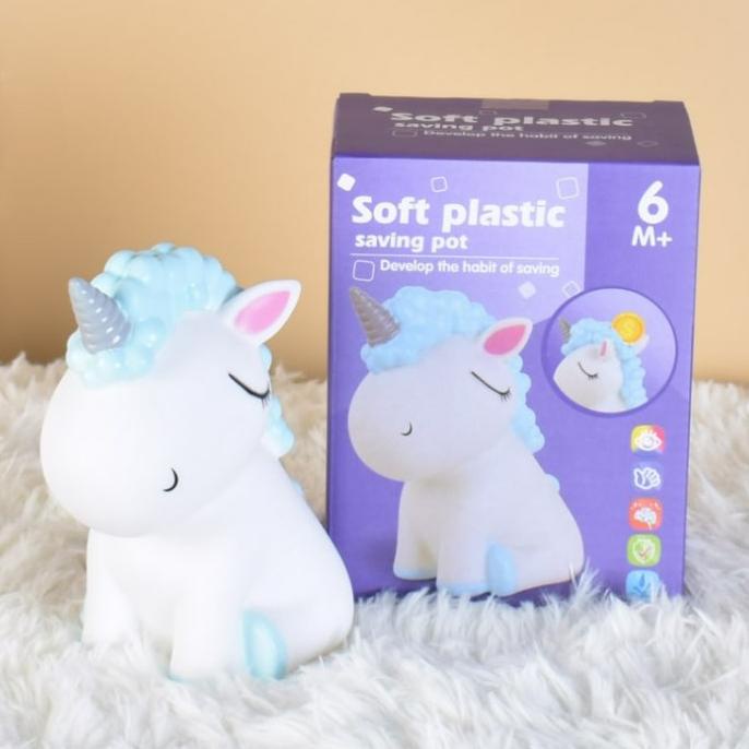 Box Celengan Silikon Unik Dan Lucu Unicorn ~ SOFT PLASTIC SAVING POT