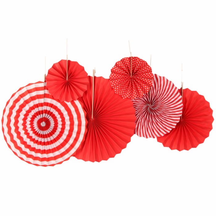 Dekorasi Pesta Paper Fan Set 6 Dekorasi Party Set Merah Putih Hiasan Agustus Natal Ornament Natal Termurah Harga Grosir Termurah