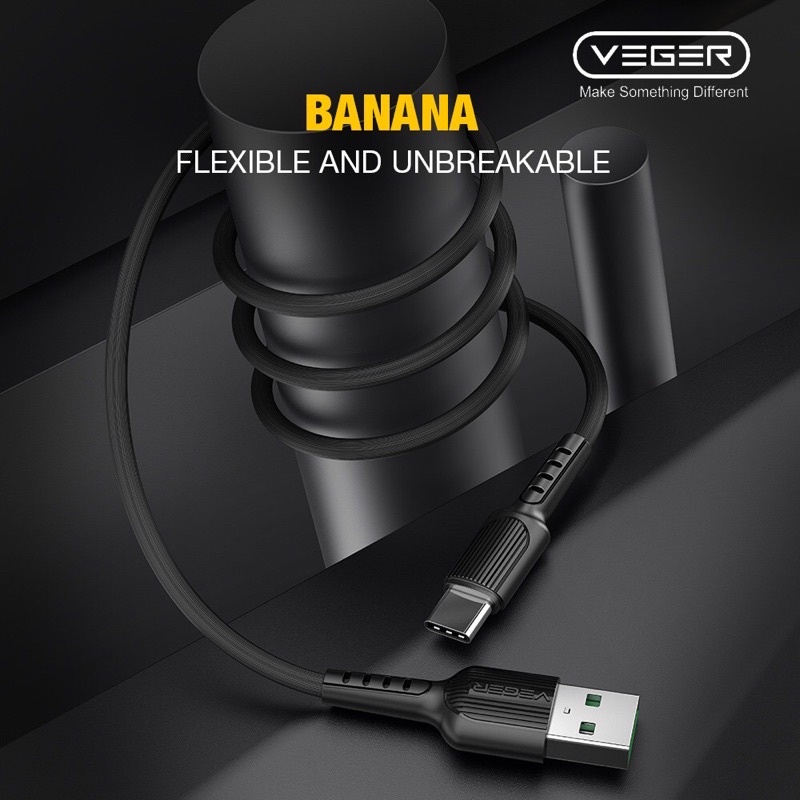 KABEL DATA VEGER BANANA TIPE C USB SUPPORT QUALCOMM 3.0