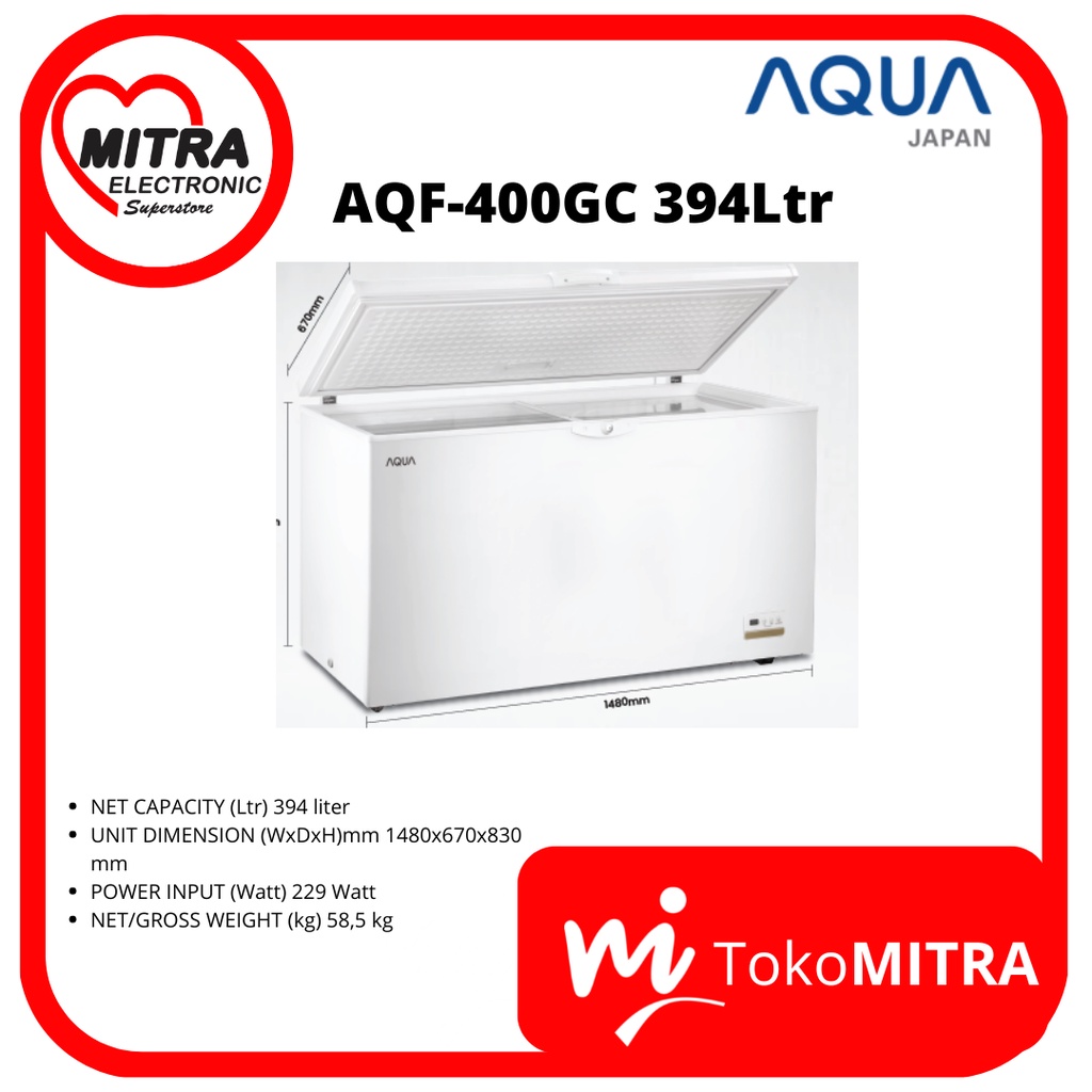 CHEST FREEZER AQUA AQF-400GC (394Ltr)