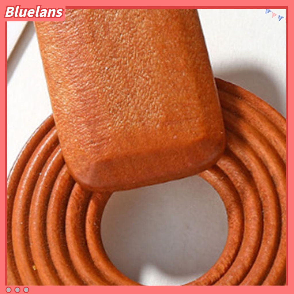 Bluelans Anting Stud Bentuk Geometris Bahan Kayu Gaya Vintage Untuk Wanita