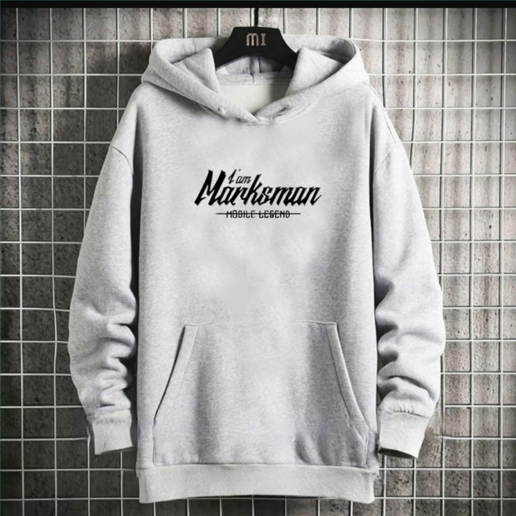 PAKAIAN PRIA / SWEATER HOODIE TULISAN I AM MARKSMAN/ HOODIE MURAH / HOODIE PRIA DAN WANITA / UNISEX TERLARIS