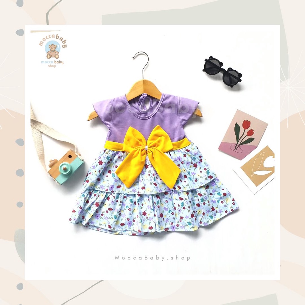 MBSS - (EXCLUSIVE ON MOCCABABY ) Dress Bayi Motif Animal Lucu Baju Bayi Perempuan / QIU2 RIBBON FLOWER