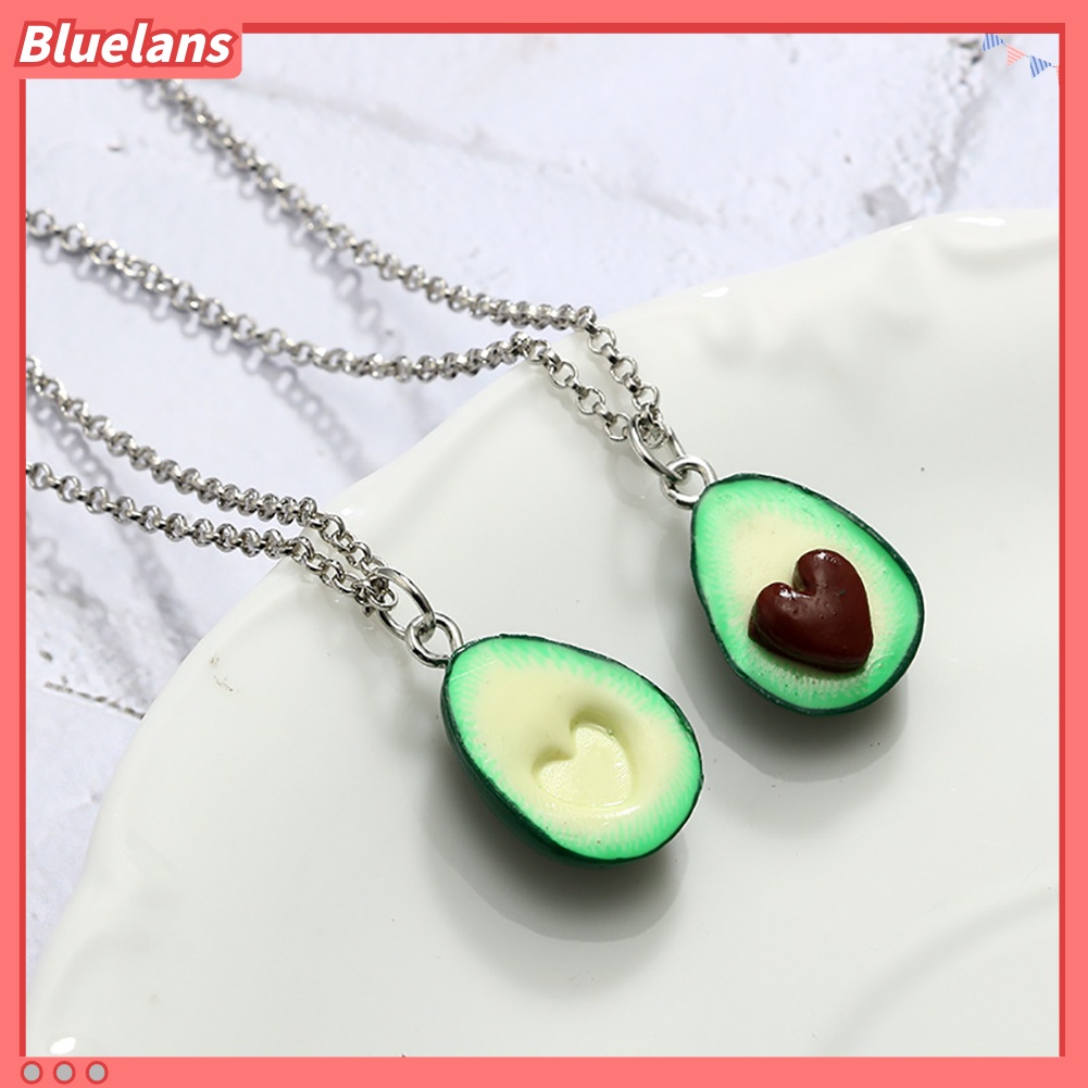 Bluelans Lovely Avocado with Nuclear 3D Clay Alloy Necklace Decor Couple Neck Chain Gift