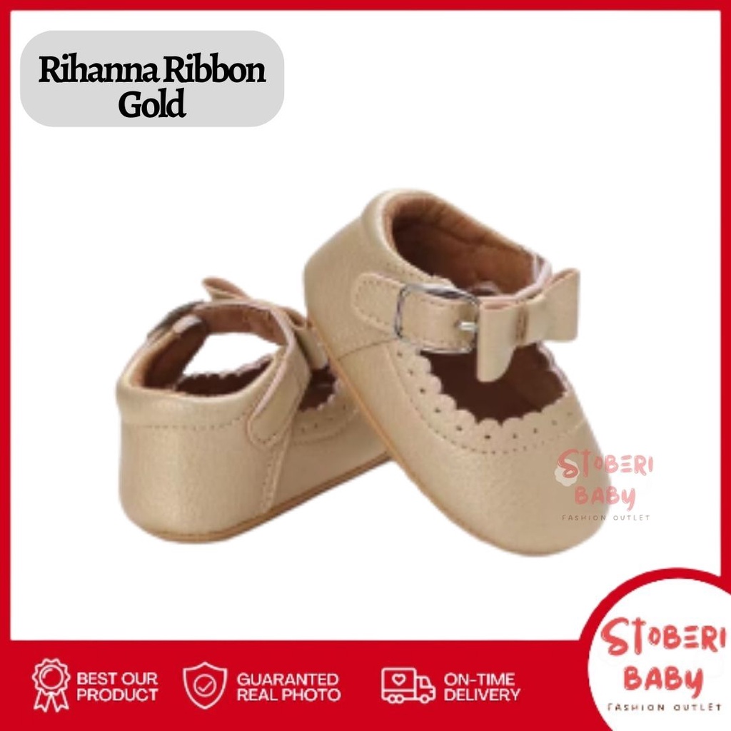 PUNCAK 3.3 stoberi baby - PREWALKER Sepatu Anak Bayi Baby Shoes Sandal Casual Socks Anti Slip Bahan Import / RIHANNA RIBBON