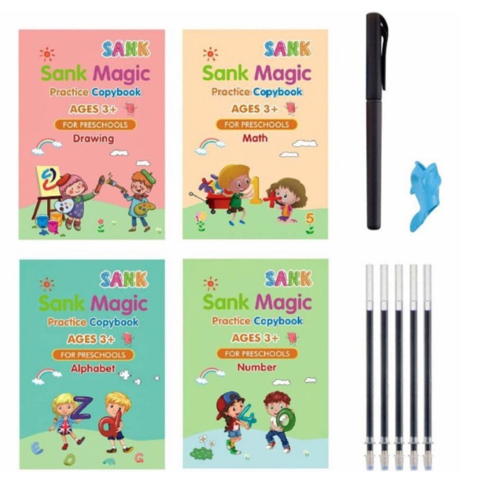 SANK Magic Practice Book 1 SET ISI 4 BUKU + PULPEN