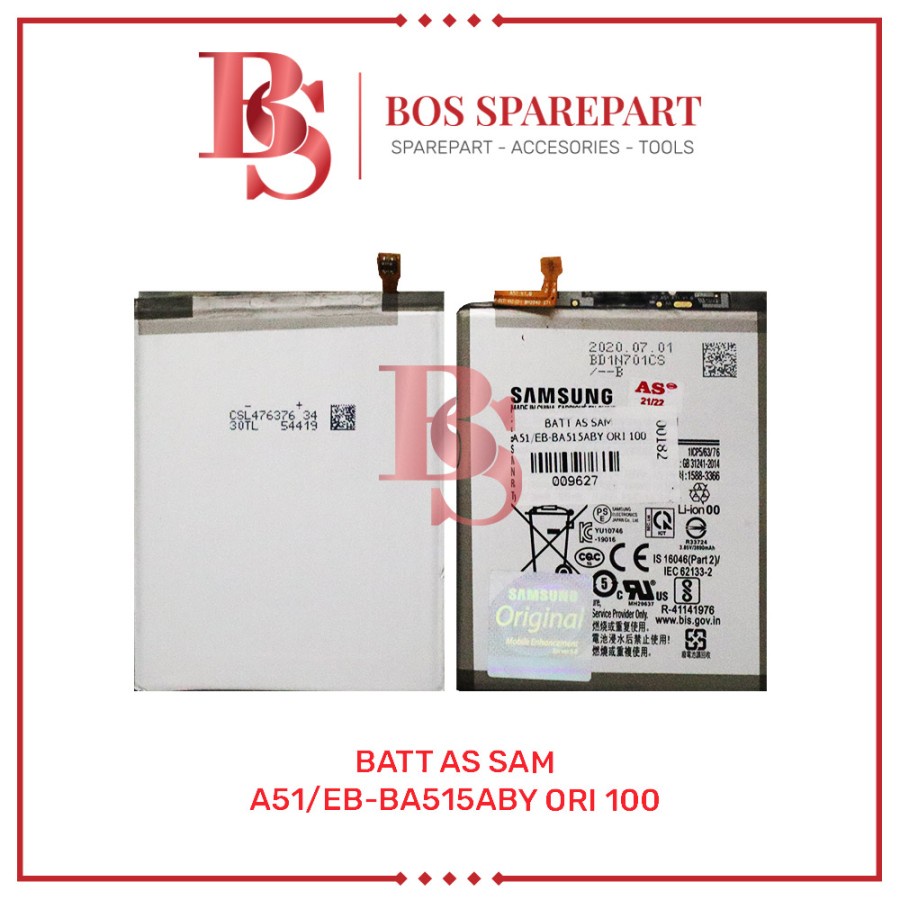 BATTERY AS SAMSUNG A51 / EB-BA515ABY ORI 100 / BATERAI / BATRE