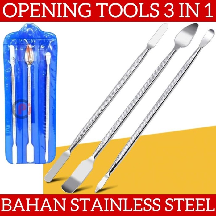 Opening Tool 3 in 1 Bahan Stainless Steel Alat Pembuka HP Laptop DLL