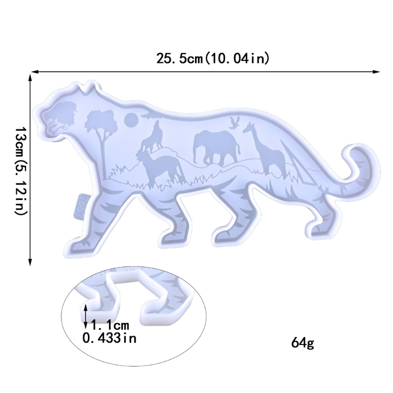 Cetakan Resin Epoksi Bentuk Harimau 3D Bahan Silikon Untuk Dekorasi Dinding