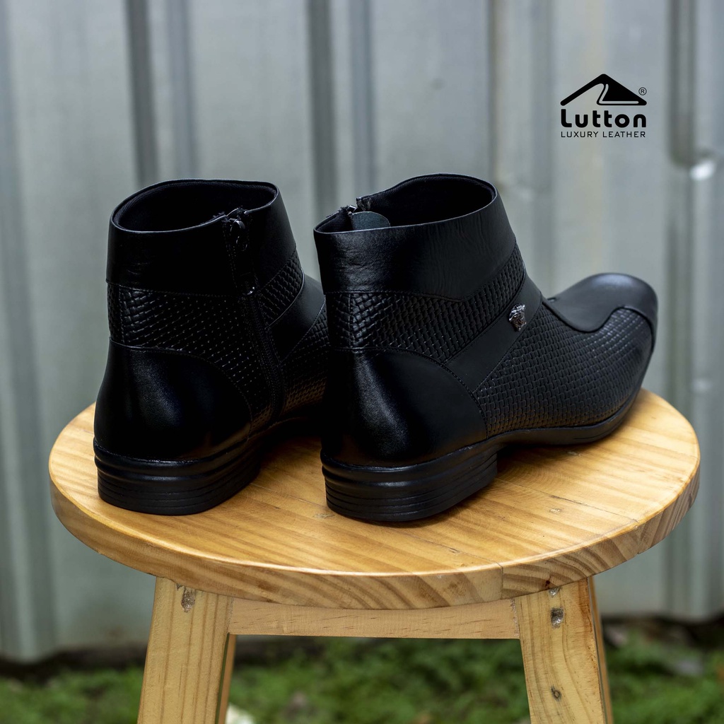 Lutton 39-43 Sepatu Boot PDH Kulit Asli BT 505