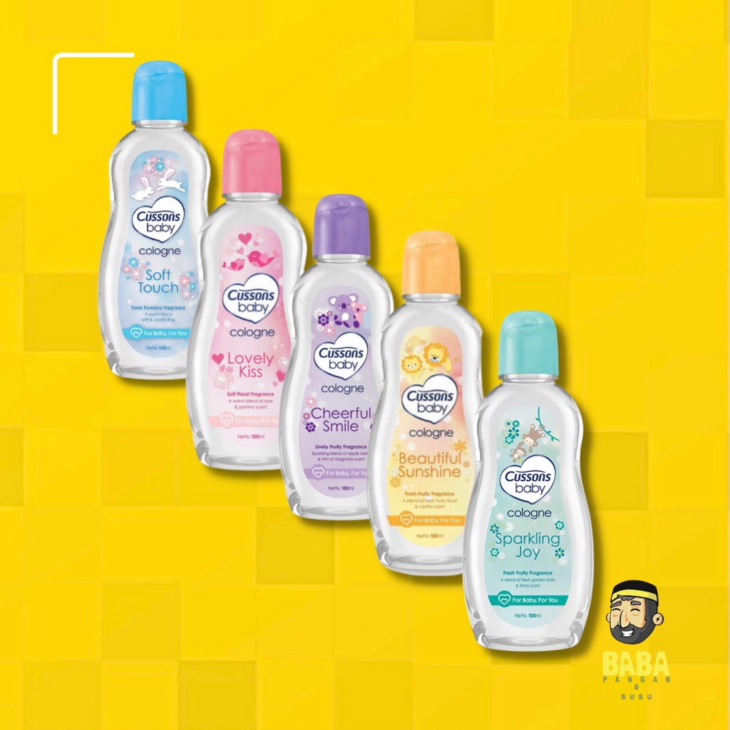 Cussons Baby Cologne 100ml Sparkling Joy, Lovely Kiss, Soft Touch, Beautiful Sunshine, Cheerful Smile,