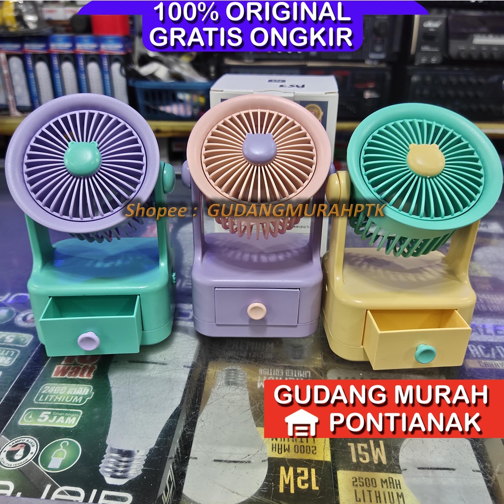 Kipas Charge Portable Unik Ada RAK Model Tower Bisa Bawa Bawa pakai cas Minifan Praktis Angin Kuat dan Tahan Lama