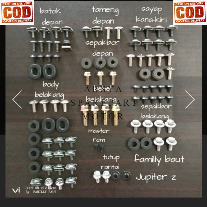 baut full SET body / bodi karet ring bos Jupiter z burhan