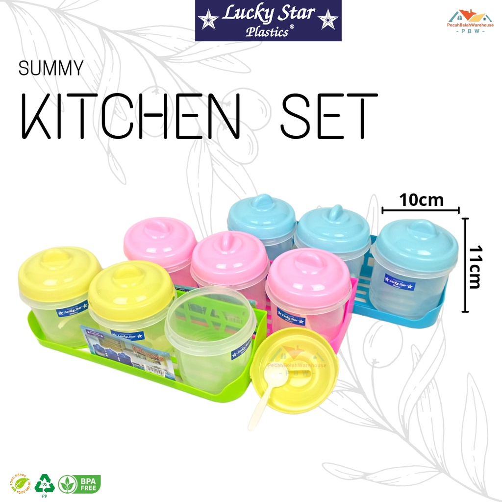 Tempat Bumbu / Wadah Bumbu / Kitchen Set Summy Lucky Star