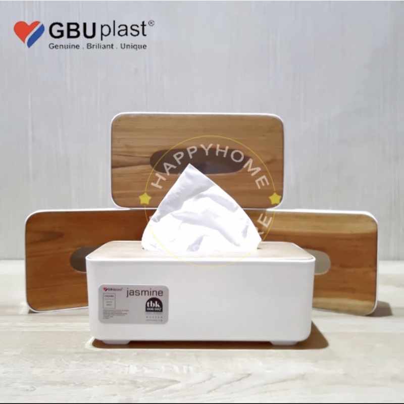 GBU Plast Jasmine Tissue Box Large Kotak Tempat Tissue Motif Kayu