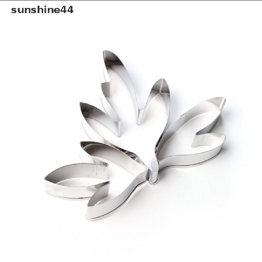 Sunshine Set Cetakan Cutter Stainless Steel Bentuk Bunga Peony + Daun Untuk Dekorasi Fondant Kue