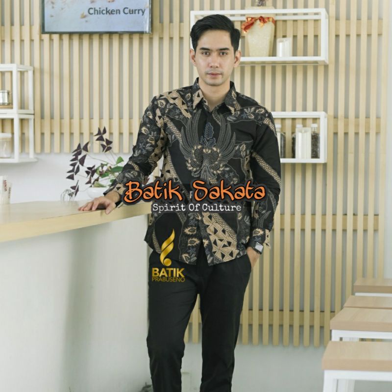 CENDANA SOGAN Kemeja Batik Pria Slimfit Lengan Panjang Bahan Katun Halus Sragenan Lapis Furing