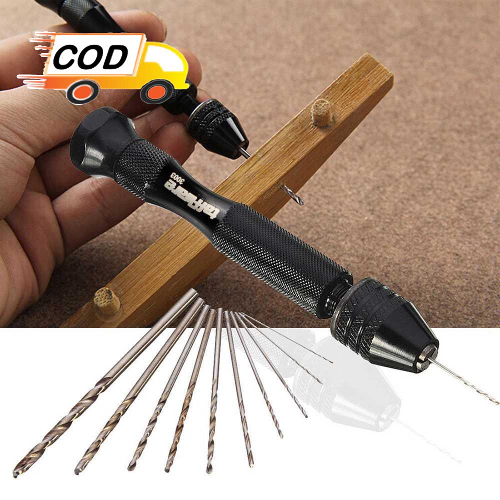 Bor Tangan Manual Kecil Mini Portable 10 PCS Pelubang PCB Plastik Akrilik