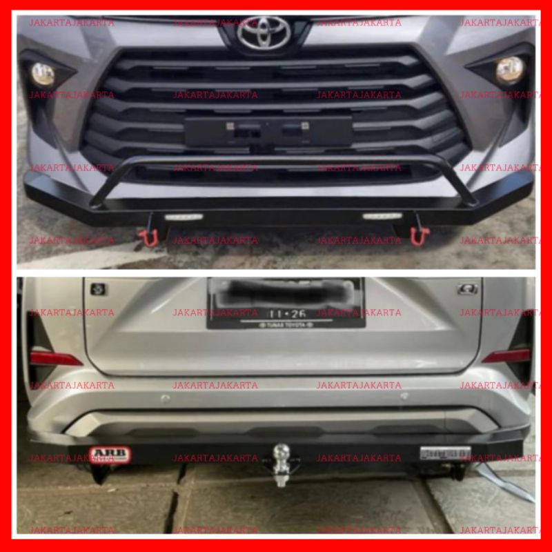 Paket Tanduk Towing Depan Belakang  Avanza Xenia Veloz 2021 2022 2023 ARB Lampu LED
