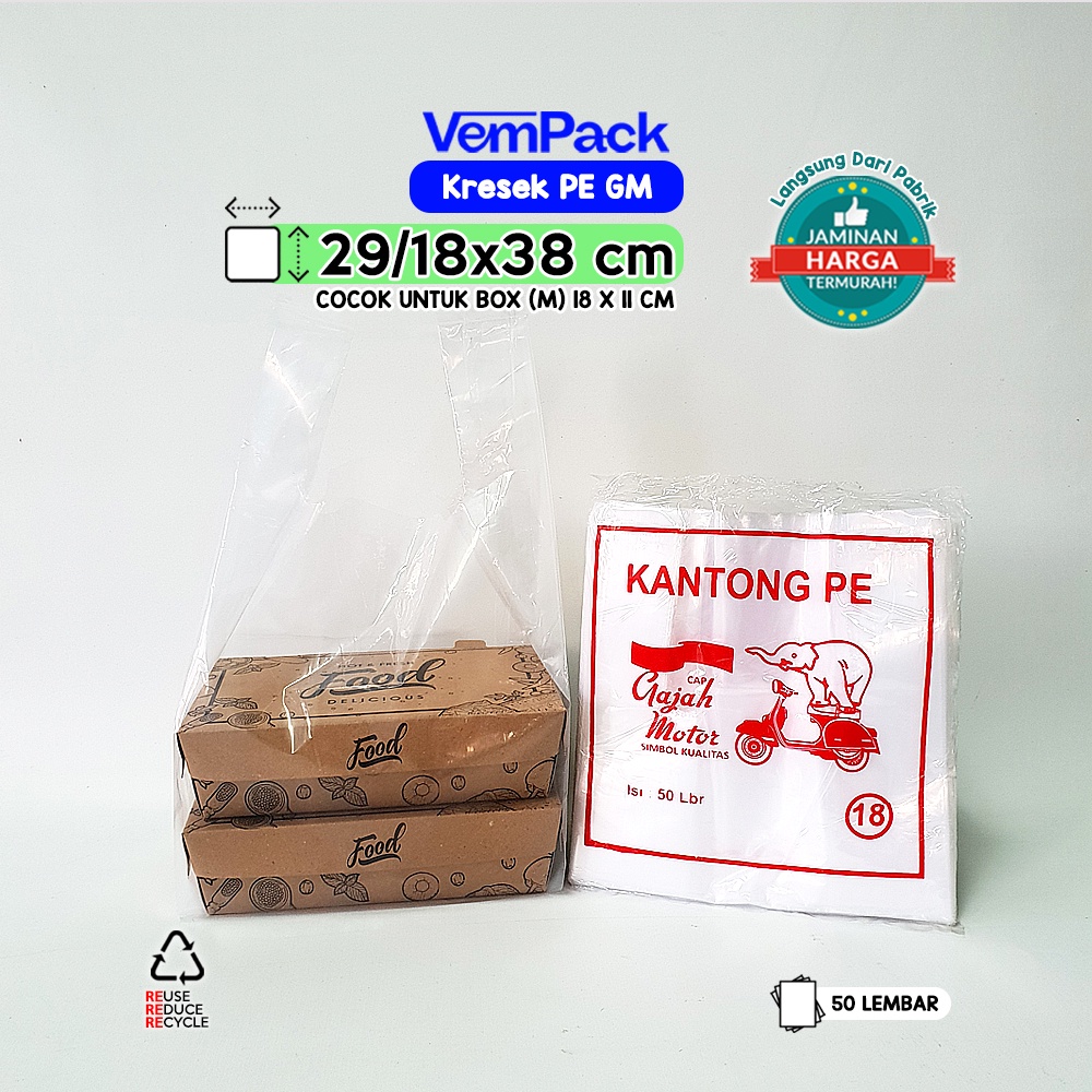 Kantong Plastik PE / Kantong Kresek PE / PE Plong / Plastik Bening PE Termurah
